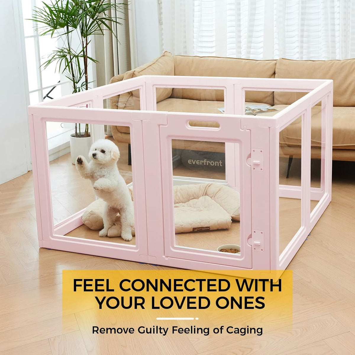 Clear Acrylic Plastic Dog Playpen - Clear Dog Play Pen - Easy Assemble Acrylic Dog Playpen - Puppy