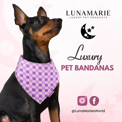 LunaMarie - Luxury Pet Birthday Bandanas -Premium & Silky Poly Fabric | 100% Handmade | Custom