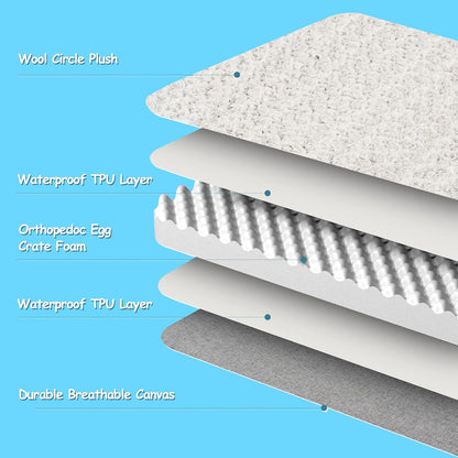 EMPSIGN Reversible Cool and Warm Dog Bed for Crate Pad, Pet Beds with Washable and Removable Cover