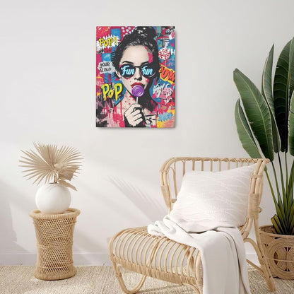 Fashion Women Wall Art Glam Modern Artwork for Girls Banksy Street Graffiti Pop Art Canvas Pictures