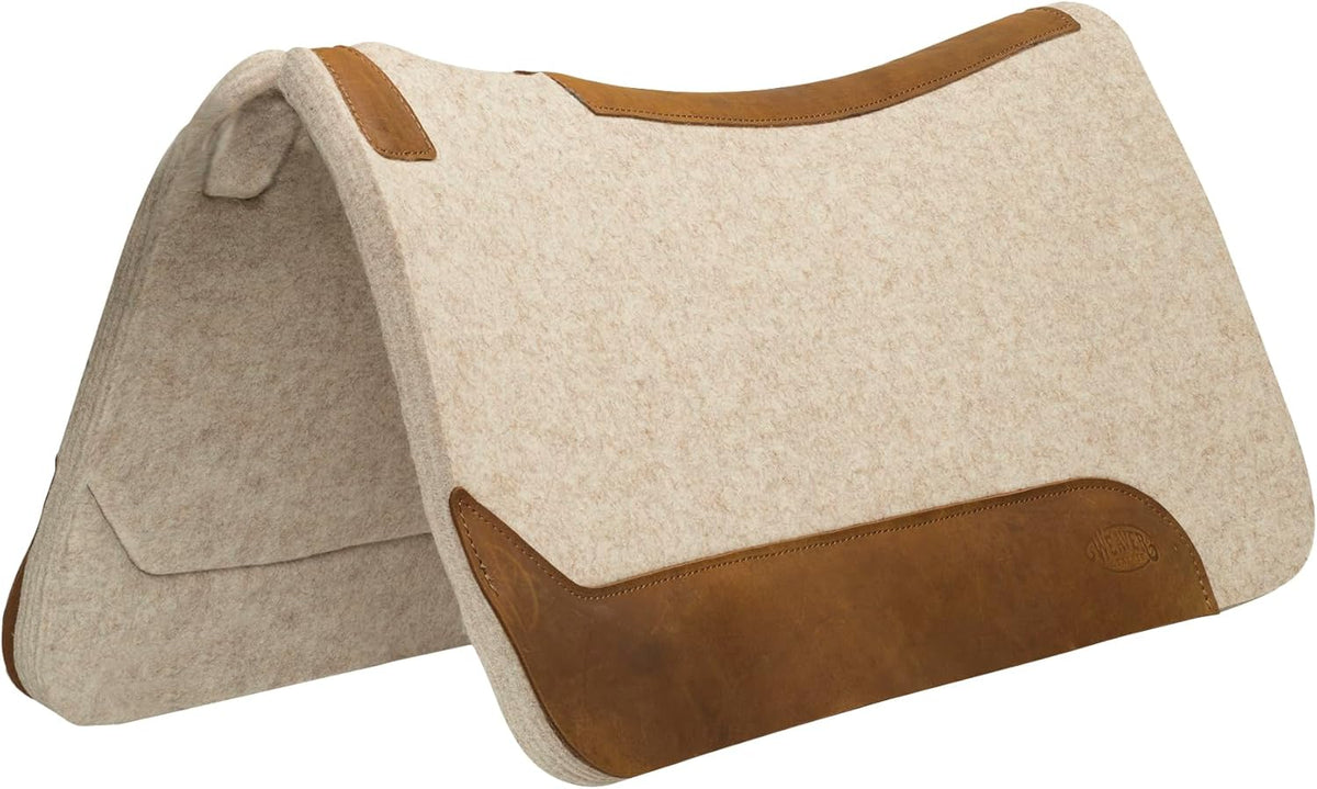 Weaver Equine 30" x 30" Contoured Wool Blend Felt Horse Saddle Pad, Shock Absorbing Western Saddle