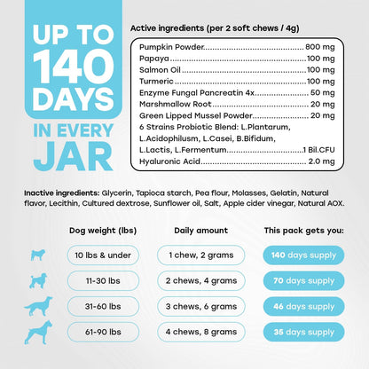 Probiotics for Dogs - PhD Endorsed Digestive Enzymes - Gut Health, Diarrhea & Bowel Support - Dog