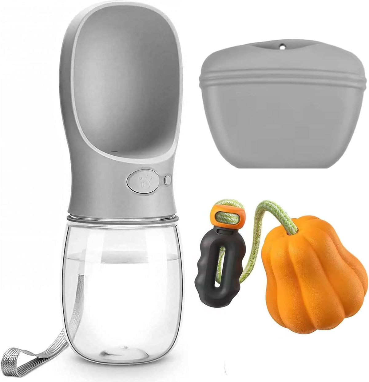Ultimate Dog Walk & Train Kit - Silicone Dog Treat Pouch - Tug Ball - Portable Water Bottle for