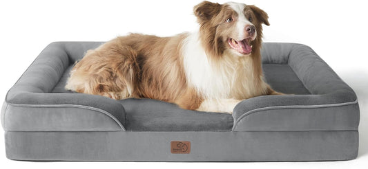 Bedsure L Plus Orthopedic Dog Bed for Large Dogs - Washable Dog Cat Bed Waterproof, L Plus Big