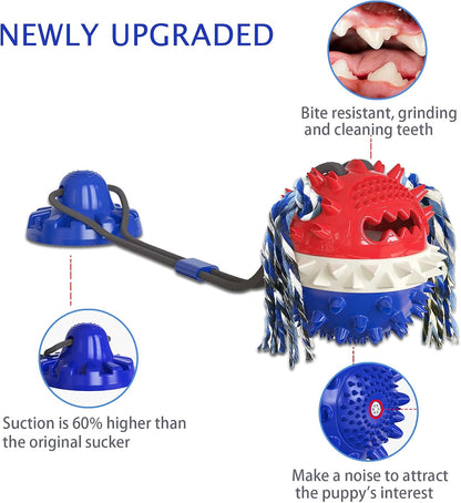 Aggressive Chewer Dog Toys - Rope Toys with Suction Cup, Teething Treats & Puzzle Food Dispensing