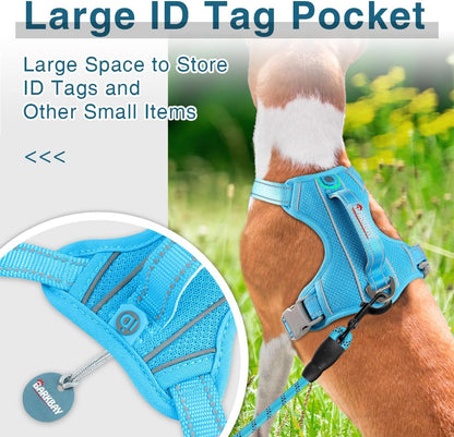 BARKBAY Dog Harness No Pull with ID Tag Pocket - Heavy Duty, Reflective, Easy Control for Large