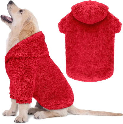 Fuzzy Dog Sweaters for Small Dogs Dog Hoodie Soft Double-Sided Plush Fleece Pet Sweater Clothes Pet