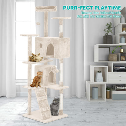 FDW Cat Tree 70in Cat Tower Multi-Level Durable Cat Scratching Post & Cozy Fun Cat Jumping Platform