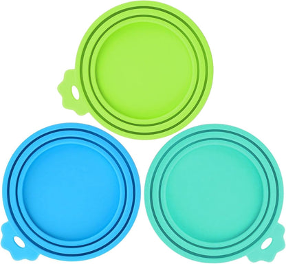 3 Pack Pet Food Can Covers, Silicone Universal Can Lids for Dog & Cat Food, BPA Free, One Fit Most