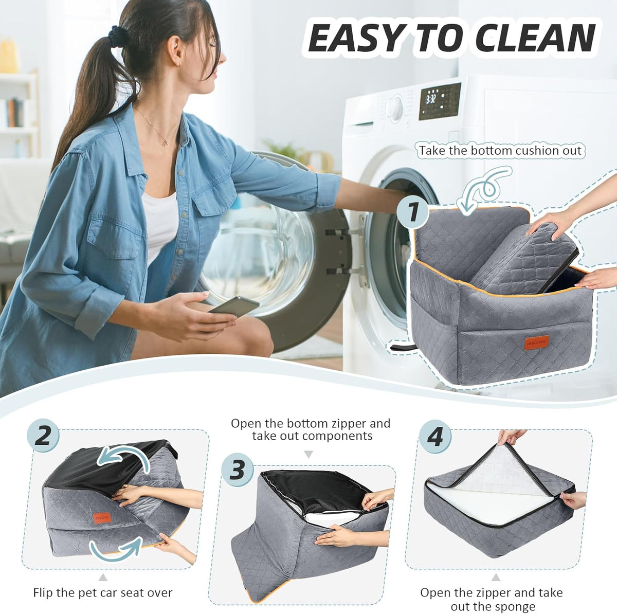 Dog Car Seat for Small Medium Dogs, Memory Foam Puppy Dog Booster Seat with Thick Cushion for Dogs