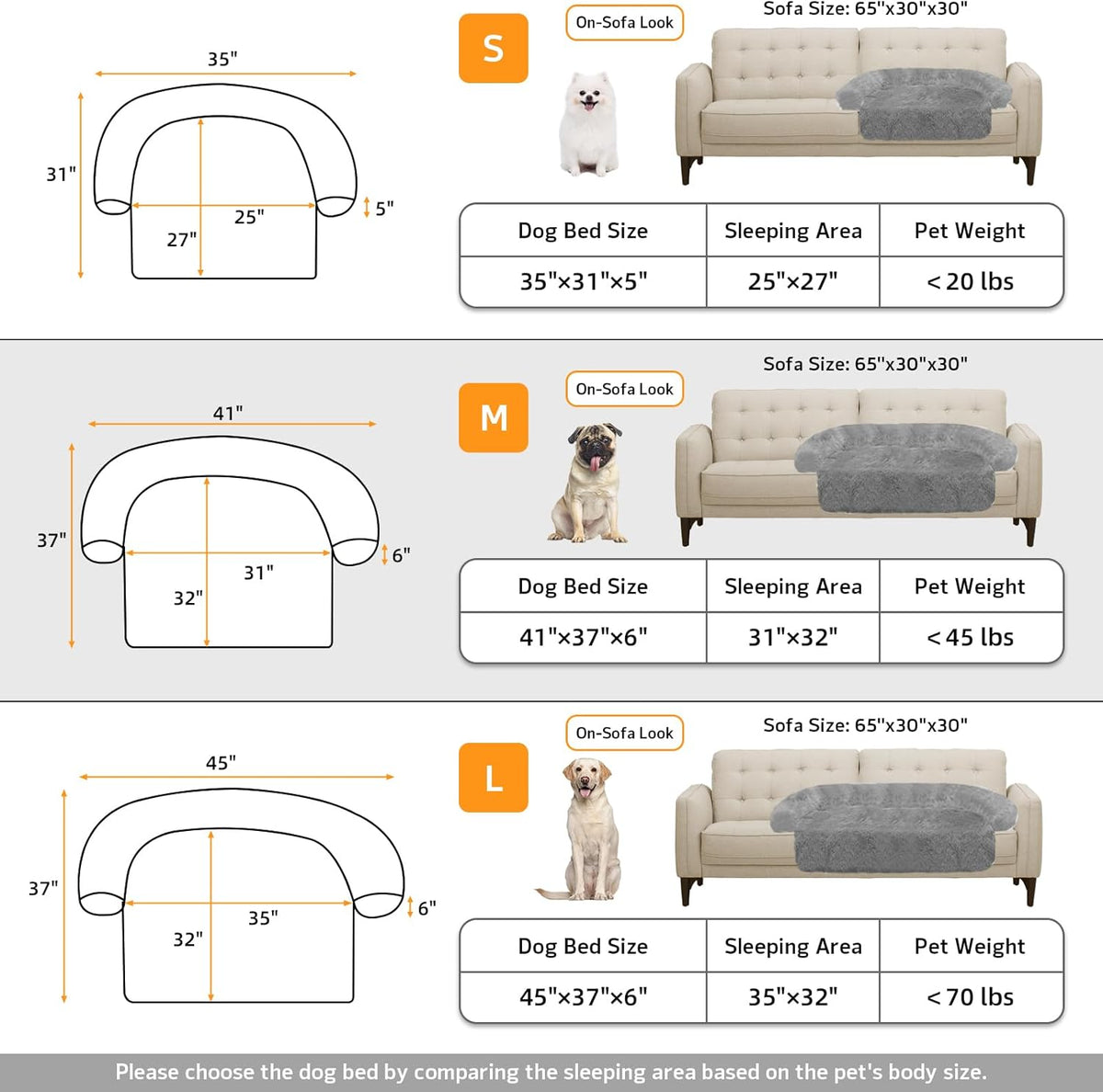 GGIB Calming Dog Bed Fluffy Plush Dog Mat for Furniture Protector with Removable Washable Cover for