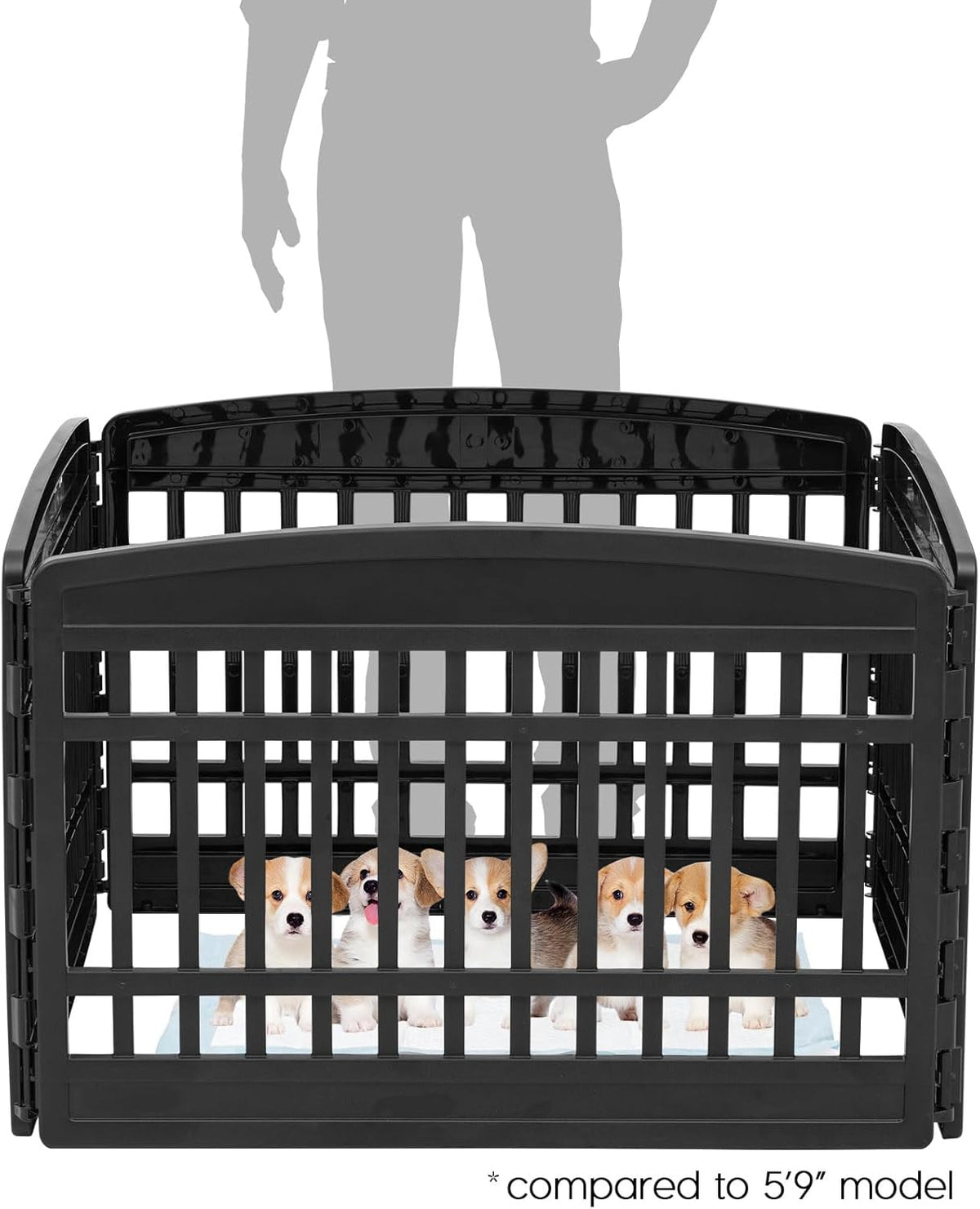 IRIS USA 24" 4-Panel Puppy Playpen, 35 x 35 x 24, Dog Playpen, Dog Play Pen Indoors, Pet Fence
