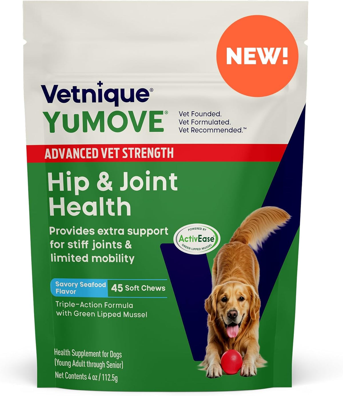 YuMOVE Hip & Joint Supplement for Dogs with Glucosamine, Hyaluronic Acid, Green Lipped Mussel &