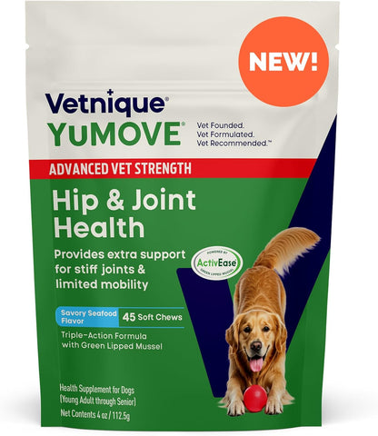 YuMOVE Hip & Joint Supplement for Dogs with Glucosamine, Hyaluronic Acid, Green Lipped Mussel &