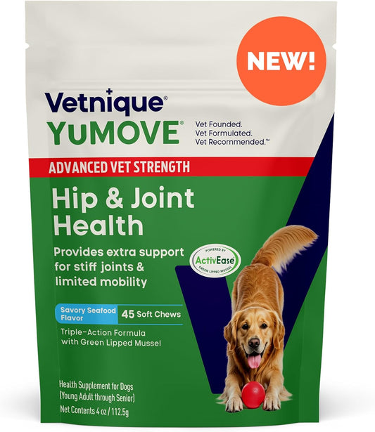 YuMOVE Hip & Joint Supplement for Dogs with Glucosamine, Hyaluronic Acid, Green Lipped Mussel &