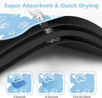 Dog Cat Mat for Food and Water,Rapid Absorbent Pet Feeding Mat, Bone Shaped Dog Placemat Bowl Mat