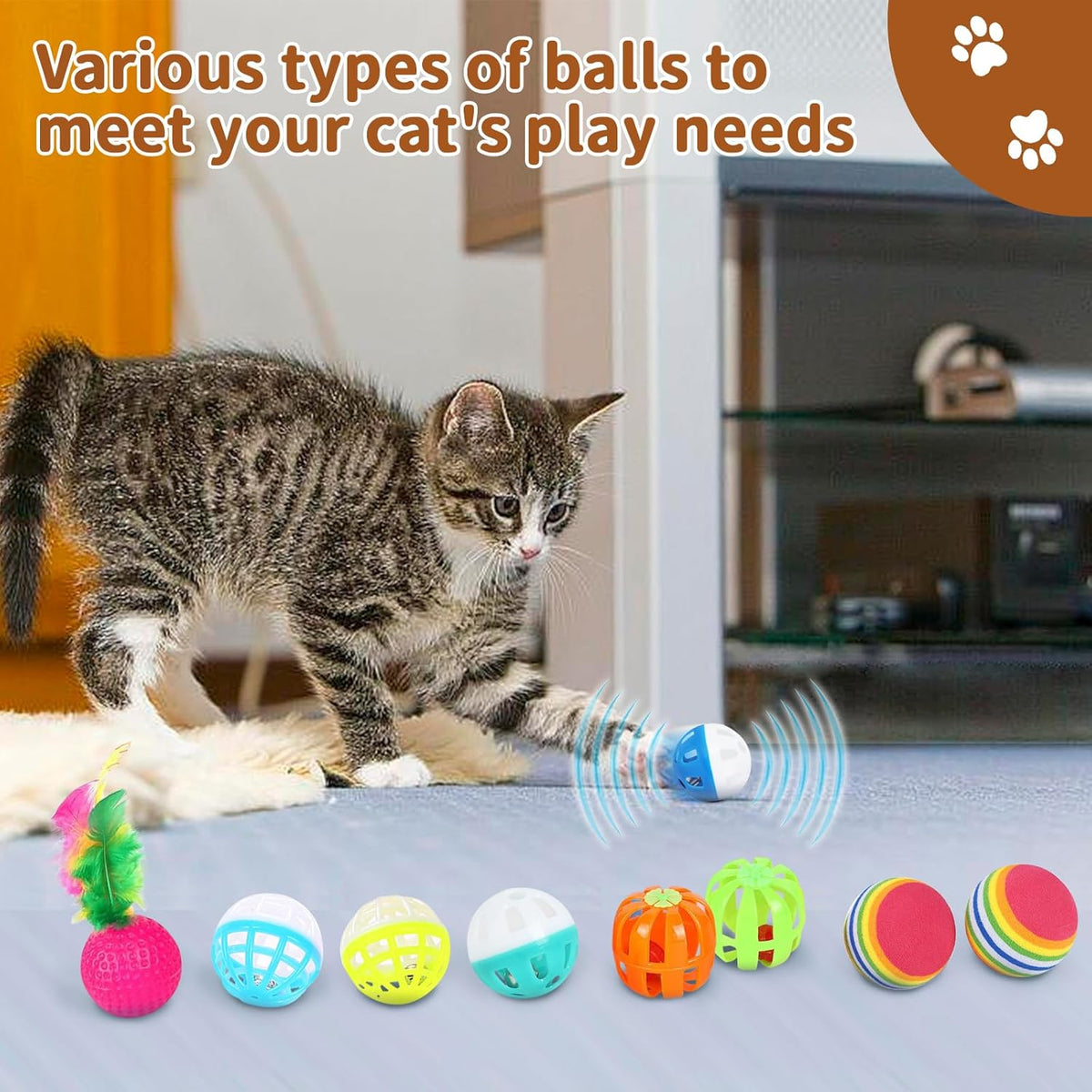 iCAGY 25-Piece Cat Toys Kit with Rainbow Tunnel - Interactive Cat Toy Bundle for Indoor Cats