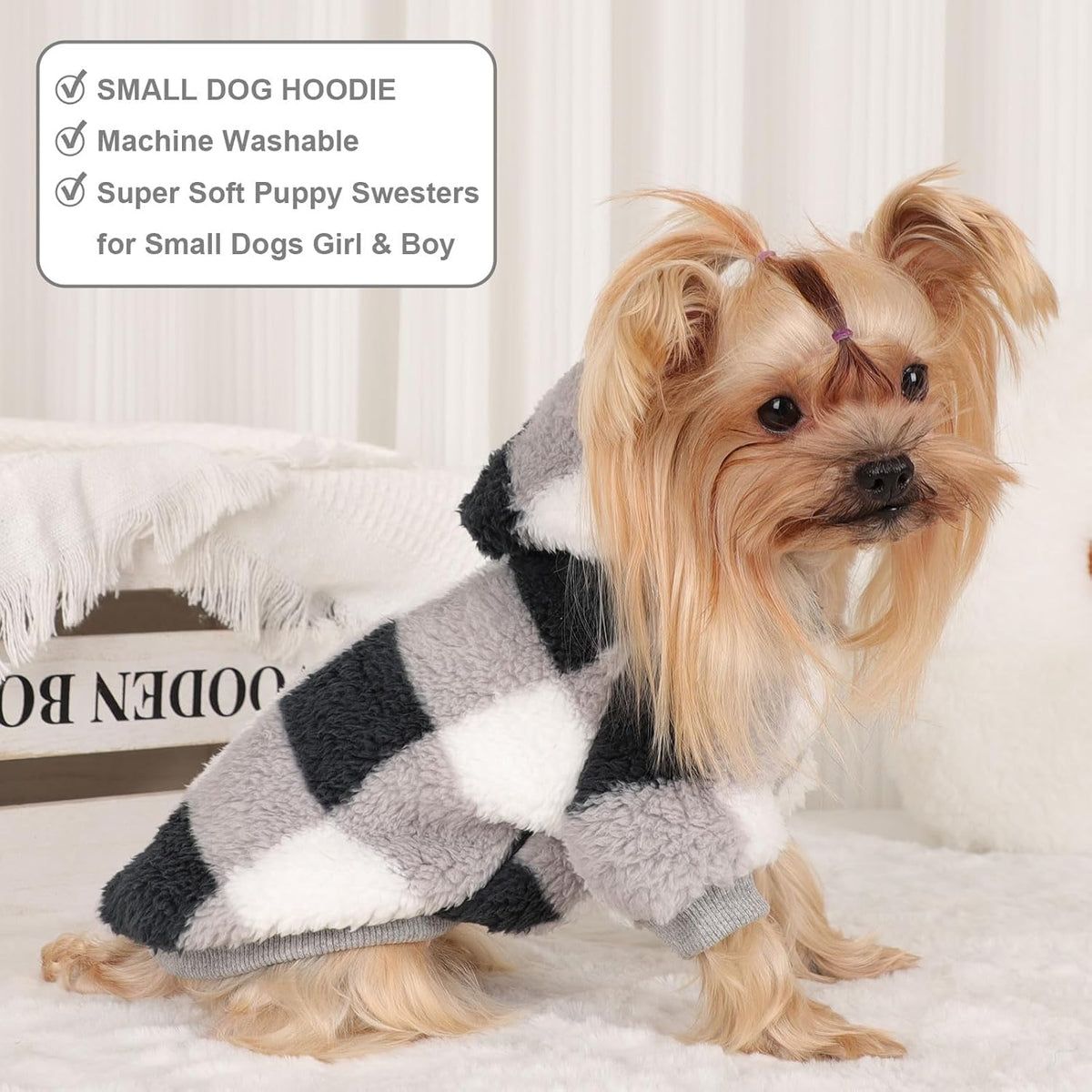 Medium Dog Sweater for Small Dogs Hoodies,Winter Clothes Boy Girl Male Female,Warm XXS Fleece