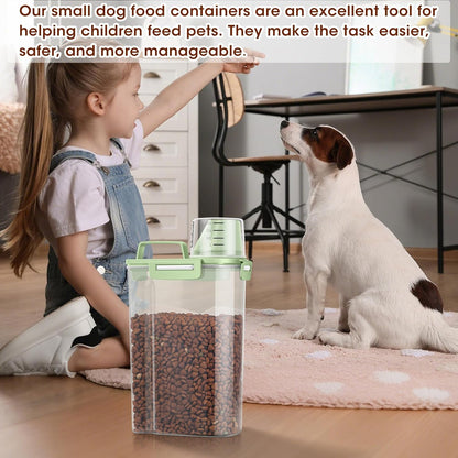 TBMax Small Dog Cat Food Storage Containers 2 Pack, Travel-Friendly Pet Food Container with Spout &