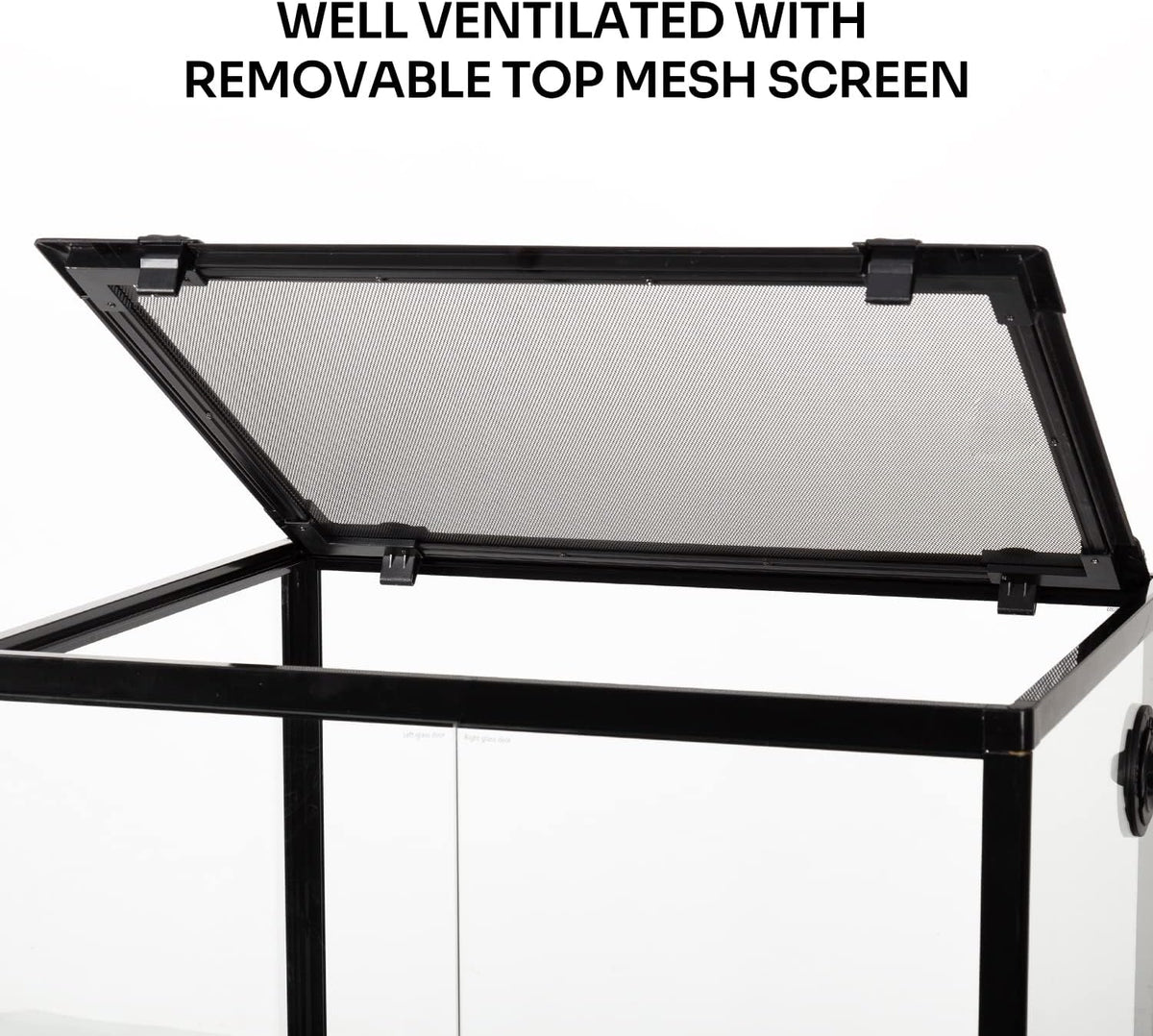 REPTIZOO 45 Gallon Glass Reptile Terrarium 24" x 18" x 24" Knock-Down Reptile Tank with Double