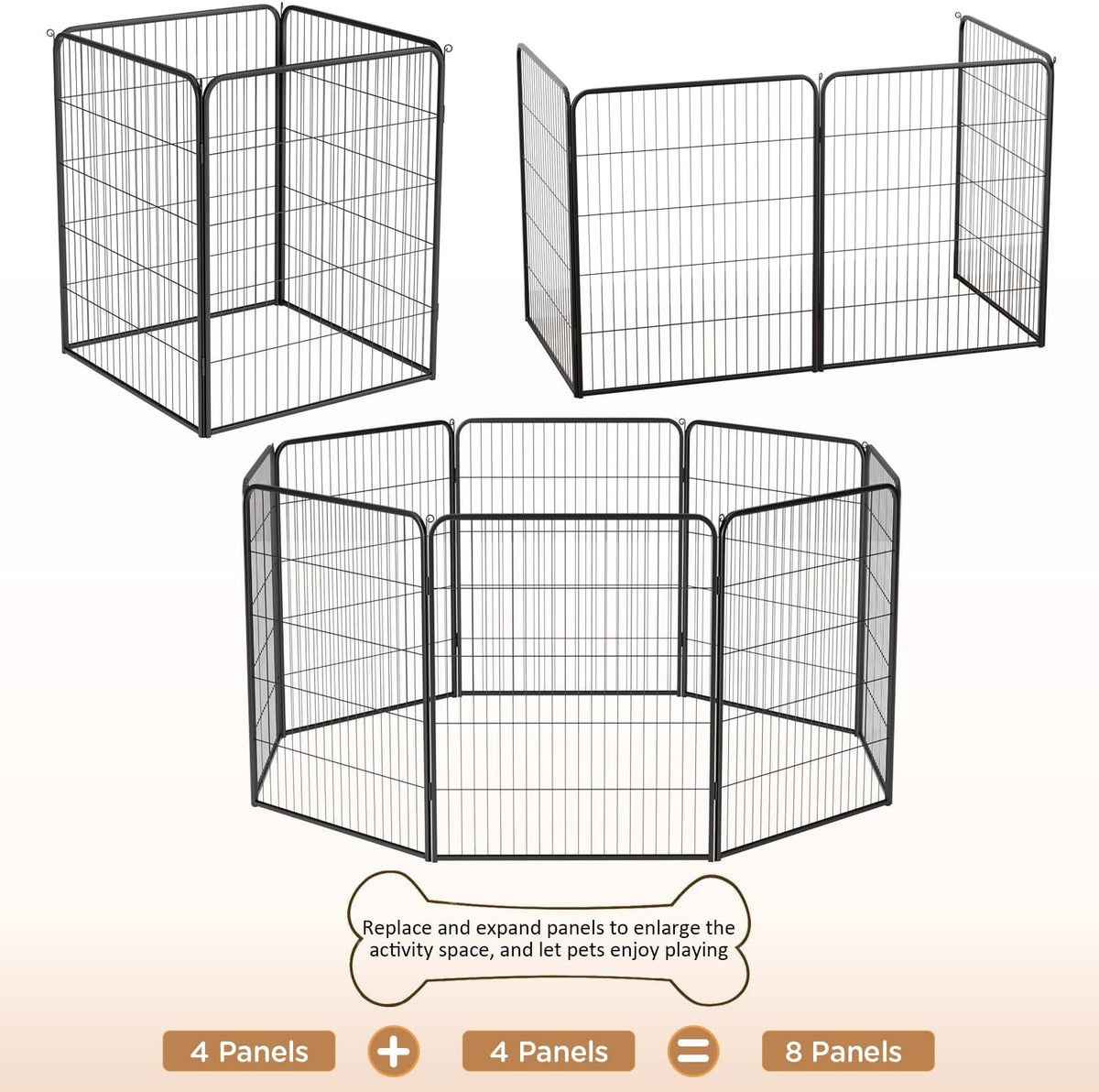 BestPet Dog Playpen Indoor 40 inch 4 Panels Metal Dog Pen Pet Dog Fence Outdoor Exercise Pen with