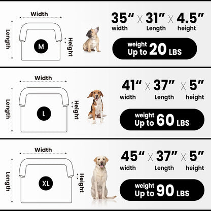 Calming Extra Large Dog Couch Bed, 45 x 37 inch Waterproof Removable Pet Mat Couch Cover for