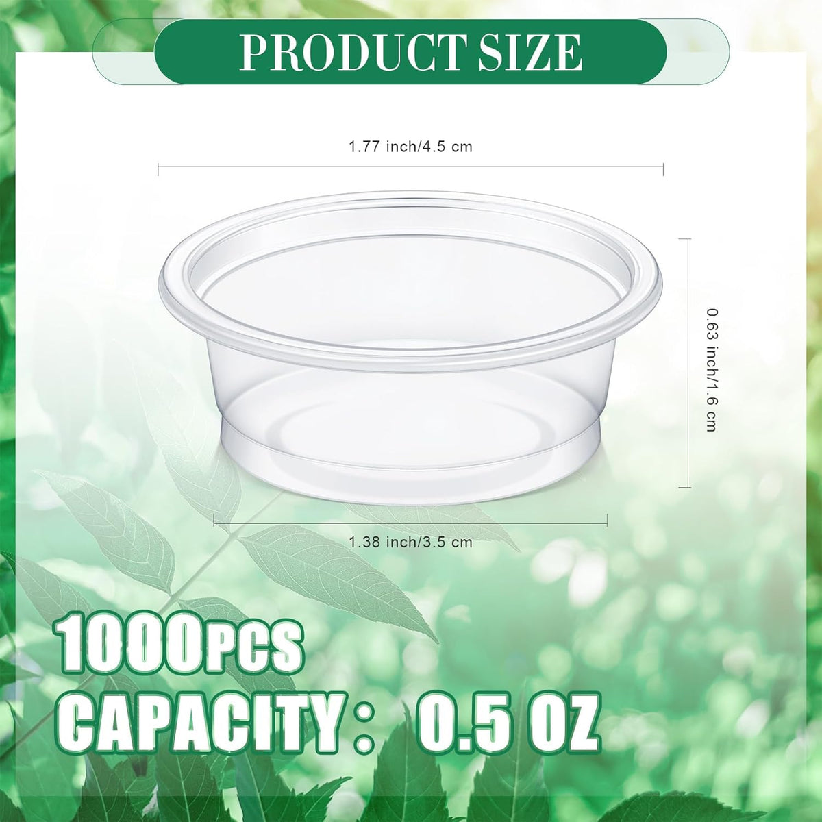 Maxcheck 1000 Pcs 0.5 oz Gecko Feeding Cups Small Gecko Food and Water Cups Reptile Feeding Bowls