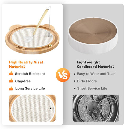 3-in-1 Cat Toys, Scratcher, Toys for Indoor Cats, Natural Sisal Scratching Board, Kitten