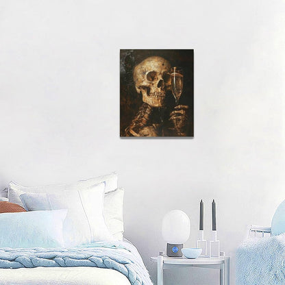 Quorin Gothic Skeleton Wall Art Goth Skull Champagne Wall Decor Dark Academia Pictures Horror