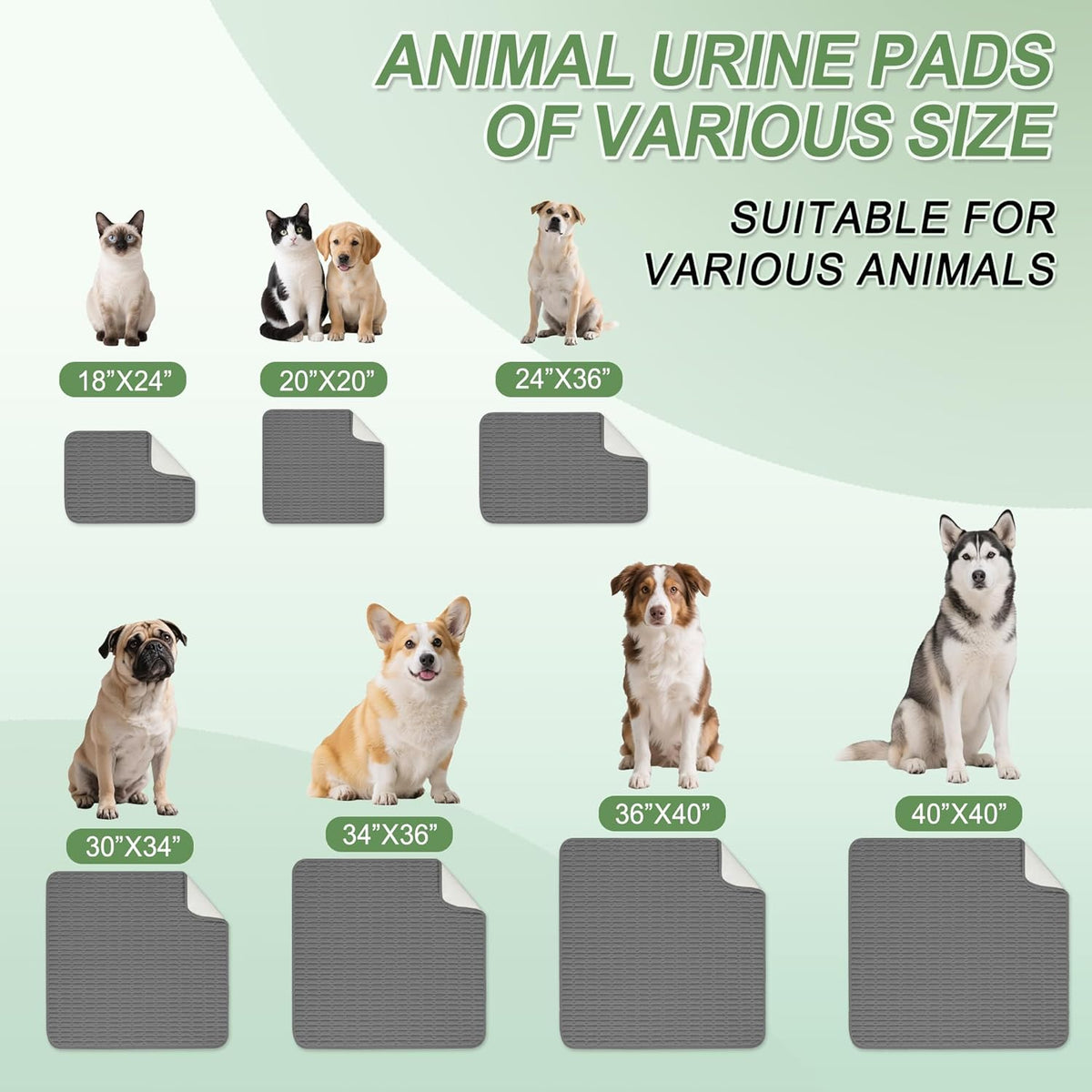 Washable Pee Pads for Dogs, 2 Pack Reusable Puppy Pads Dog Pads, Non-Slip Dog Pee Pads, Leakproof