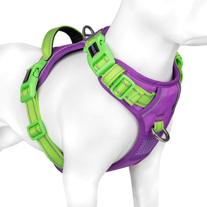 PHOEPET No Pull Dog Harness, Unique Colors Reflective Adjustable Dog Vest, with Soft Training