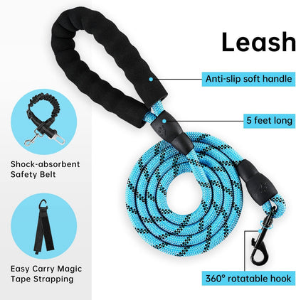 IVY&LANE No Pull Dog Harness for Medium Dogs, Dog Vest Harness with Leash, Safety Belt and Storage