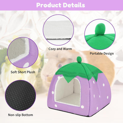 BWOGUE Guinea Pig House Bed Cozy Hamster Cave Large Hideout for Dwarf Rabbits Hedgehog Bearded