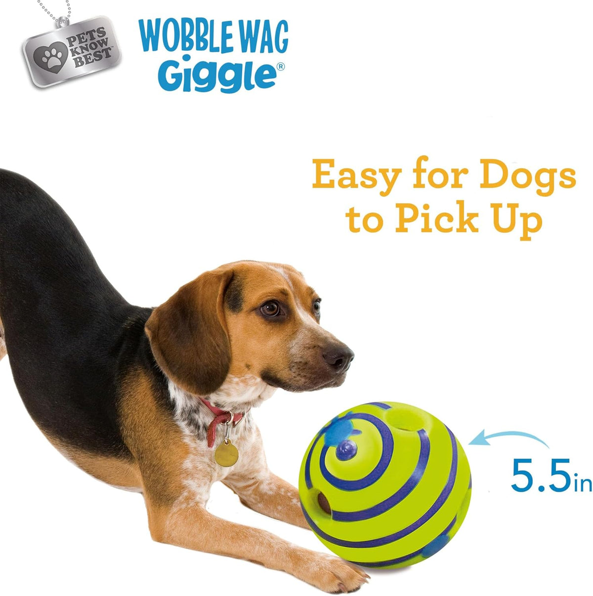 Wobble Wag Giggle Ball | Rolling Enrichment Toy for Fun Playtime, Interactive Play for Indoor or