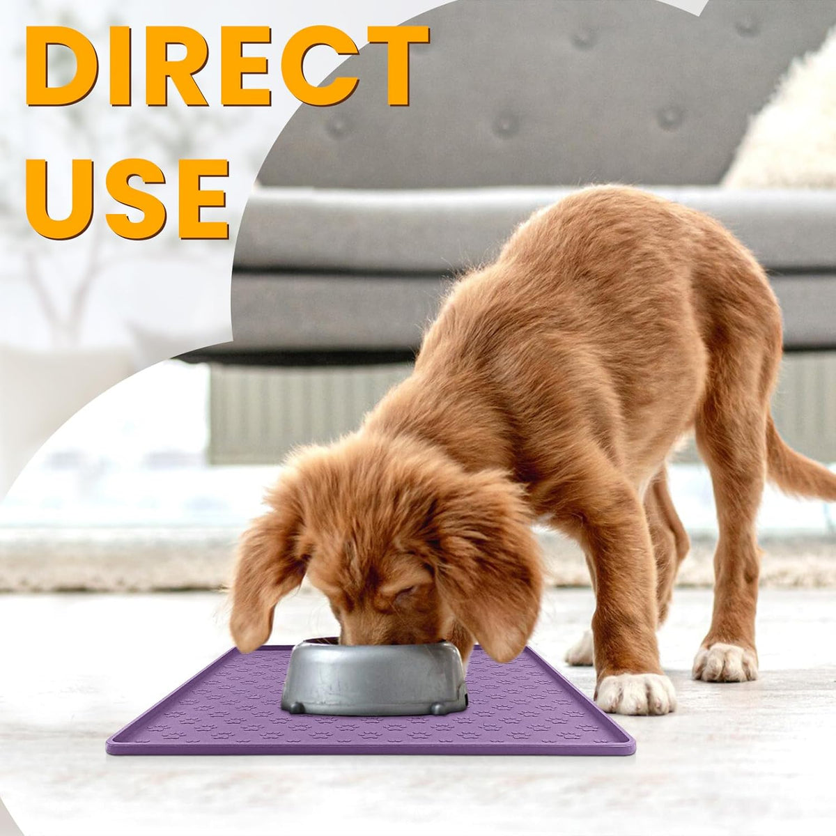 Ptlom Dog Food Mat Anti-Slip Bowl Mats for Food and Water, Waterproof Silicone Pet Placemat with