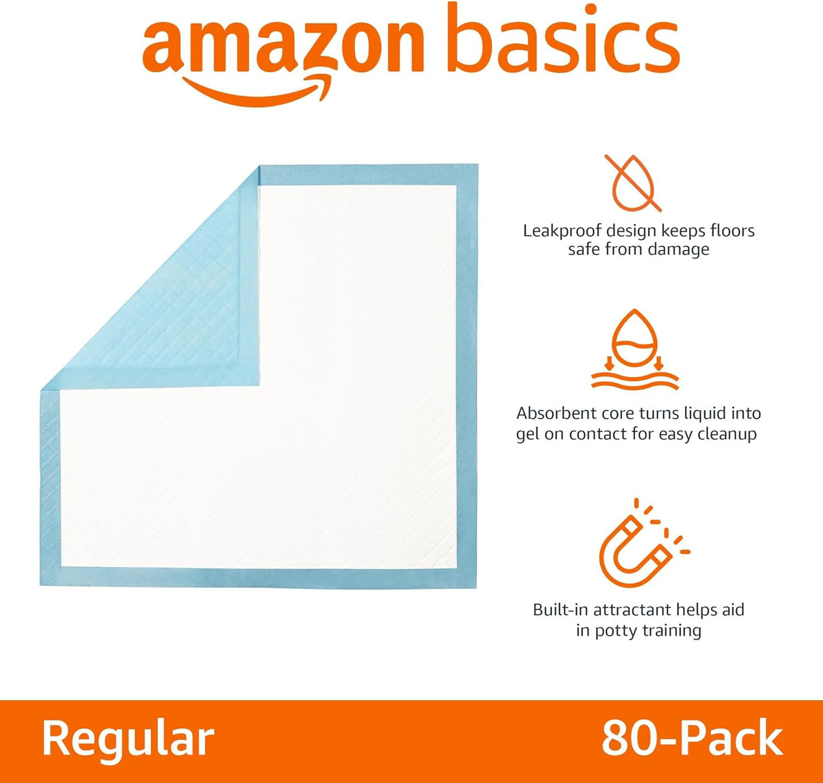 Amazon Basics Heavy Duty Dog and Puppy Pee Pads, 5-Layer Leak-Proof Ultra Absorbent, Quick-Dry