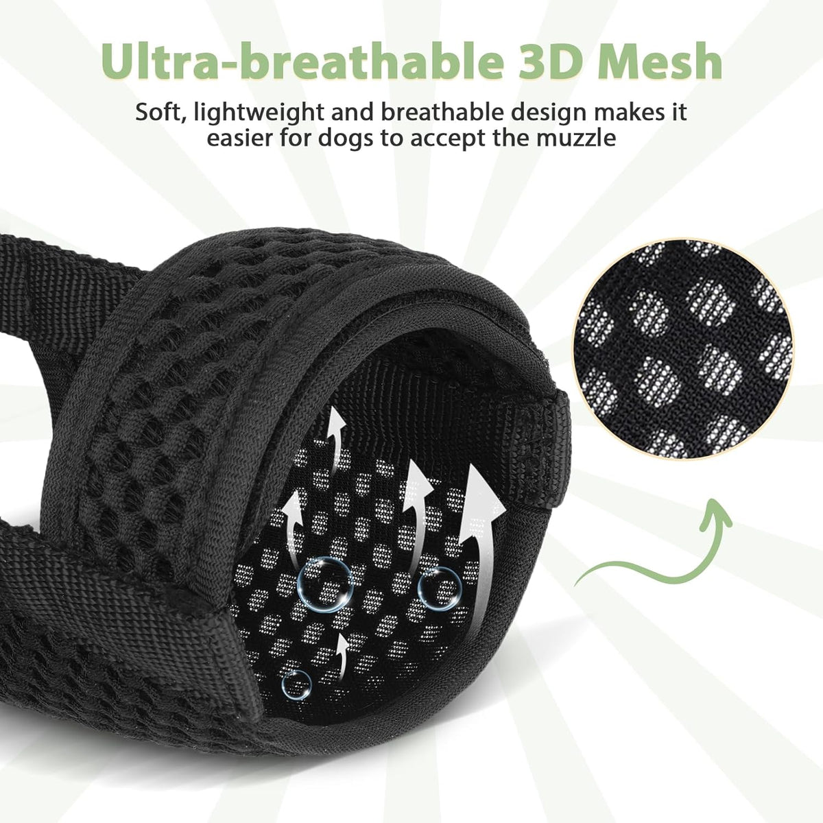 Mayerzon Dog Muzzle with Hook and Loop for Large Medium Small Dogs, Patented Soft Mesh Beagle