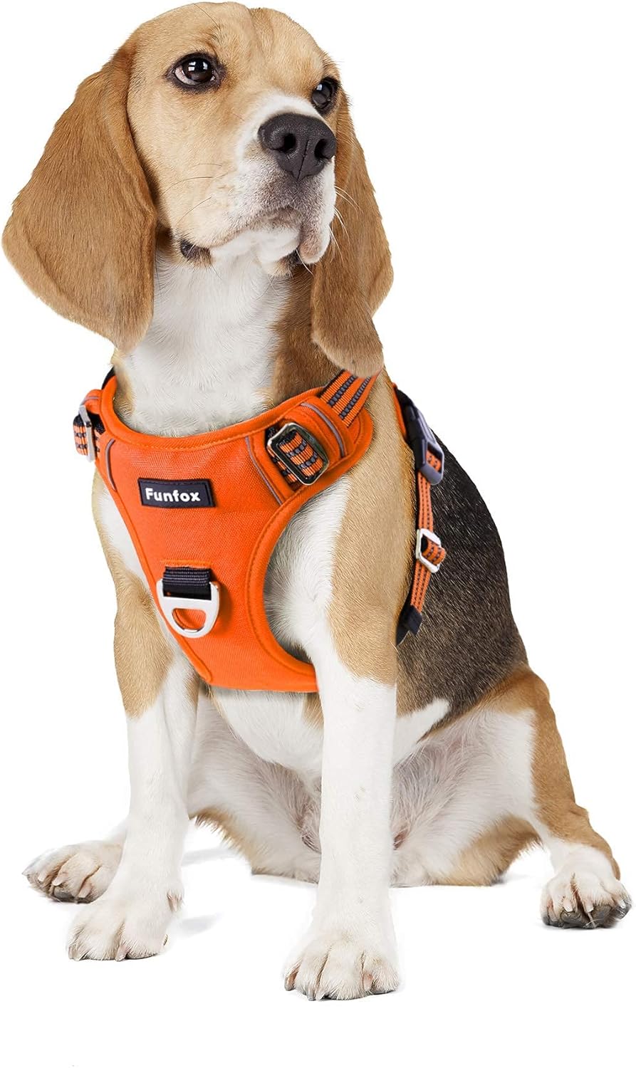 Funfox Dog Harness No Pull, Adjustable Pet Vest Harness, Super Soft Material with Vertical Handle