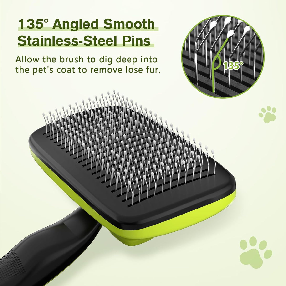 Pecute Self-Cleaning Slicker Brush for Dogs, Cats, Lightweight Dog Brush for Shedding Massaging