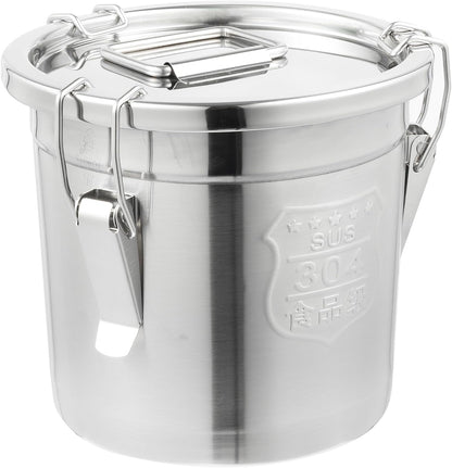 DYNAMI 304 Stainless Steel Containers With Lid,202oz Airtight Flour Container for Kitchen,5-10lbs