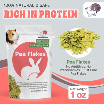 Snout and Shell Small Animal Treats – Pea Flakes, Dandelion Leaf (1oz), Marigold Flowers (0.5oz)