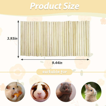 PIVBY 2PCS Wooden Hamster Ladder Bridge, Flexible Wood Tunnel Hide, Hamster Chew Toys for Small