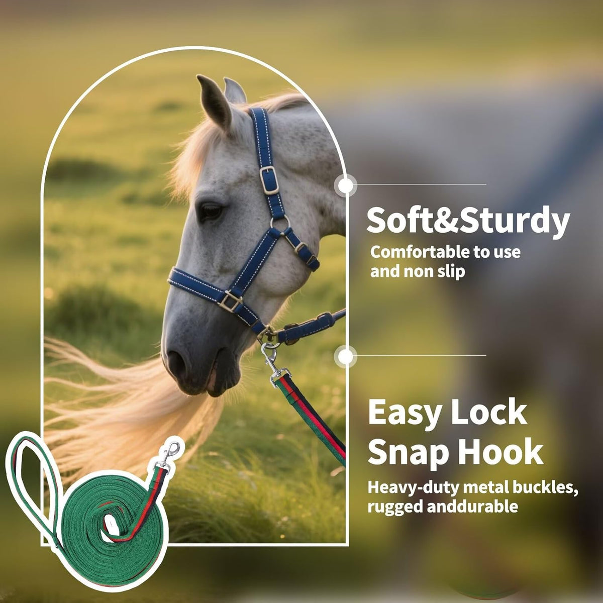 Lunge Line for Horse, Premium Equine Lunge Line with Swivel Bolt Snap for Accurate Equestrian