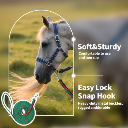 Lunge Line for Horse, Premium Equine Lunge Line with Swivel Bolt Snap for Accurate Equestrian