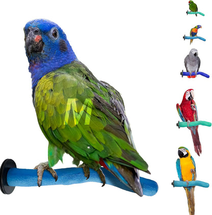 Sweet Feet & Beak Safety Pumice Bird Perch, Medium 1-1/4" X 12", Blue - Lightweight Grinding Bird