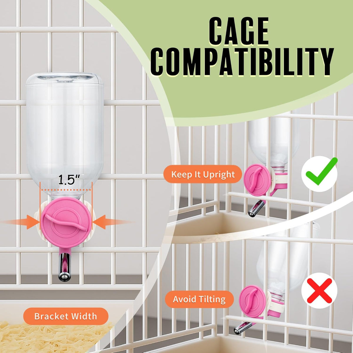 Choco Nose Patented Mini No-Drip Water Bottle/Feeder for Hamsters/Hedgehogs/Gliders/Rats/Mice/Other
