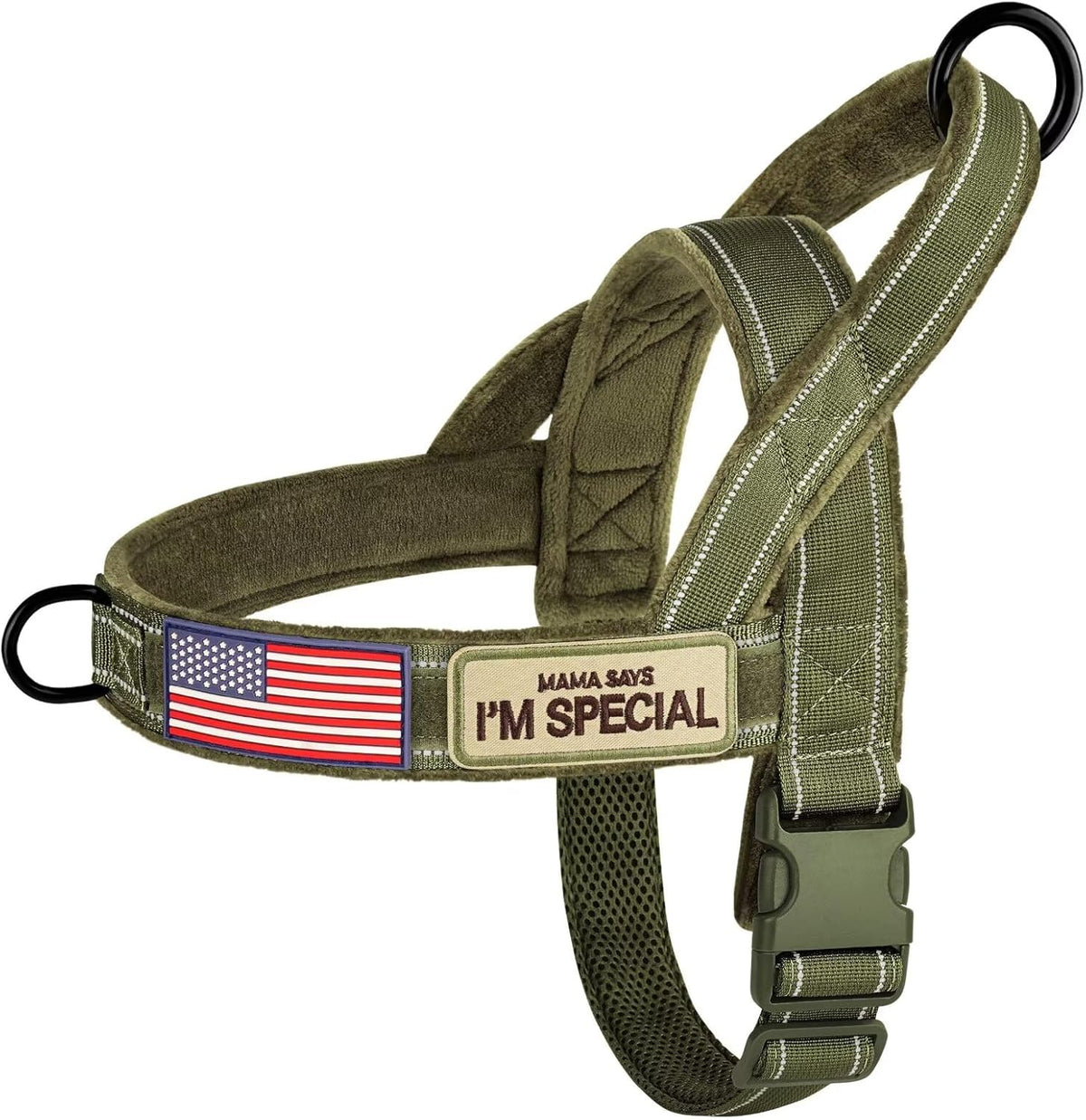 Forestpaw No Pull Dog Harness - Soft Flannel Padded Tactical Dog Vest Harness with Quick Release