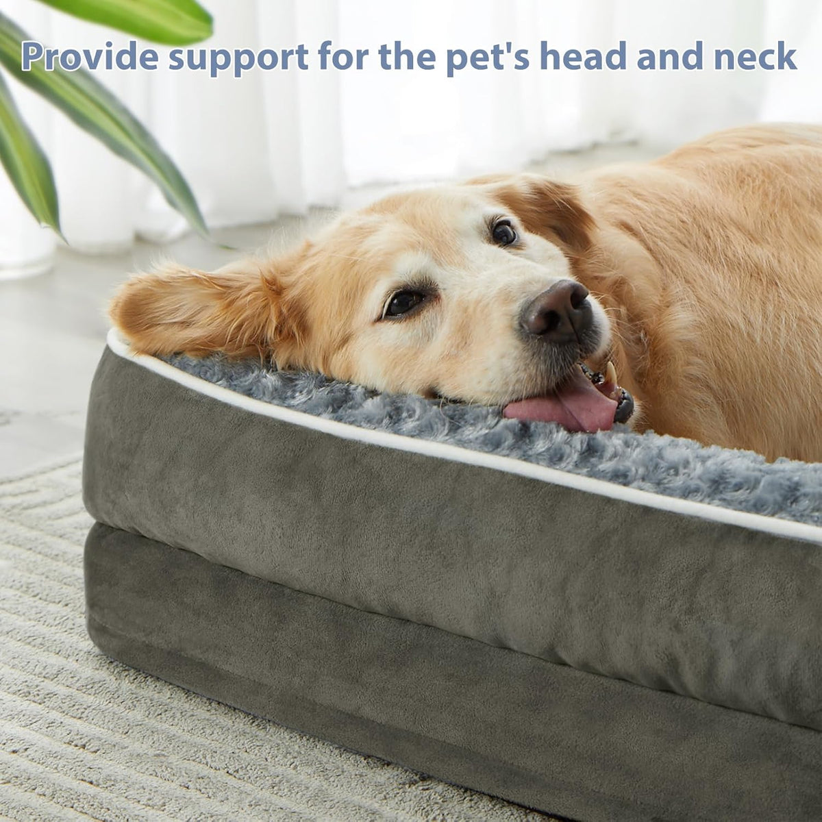 BFPETHOME Orthopedic Dog Beds for Large Dogs-Waterproof Sofa Dog Bed with Removable Washable Cover