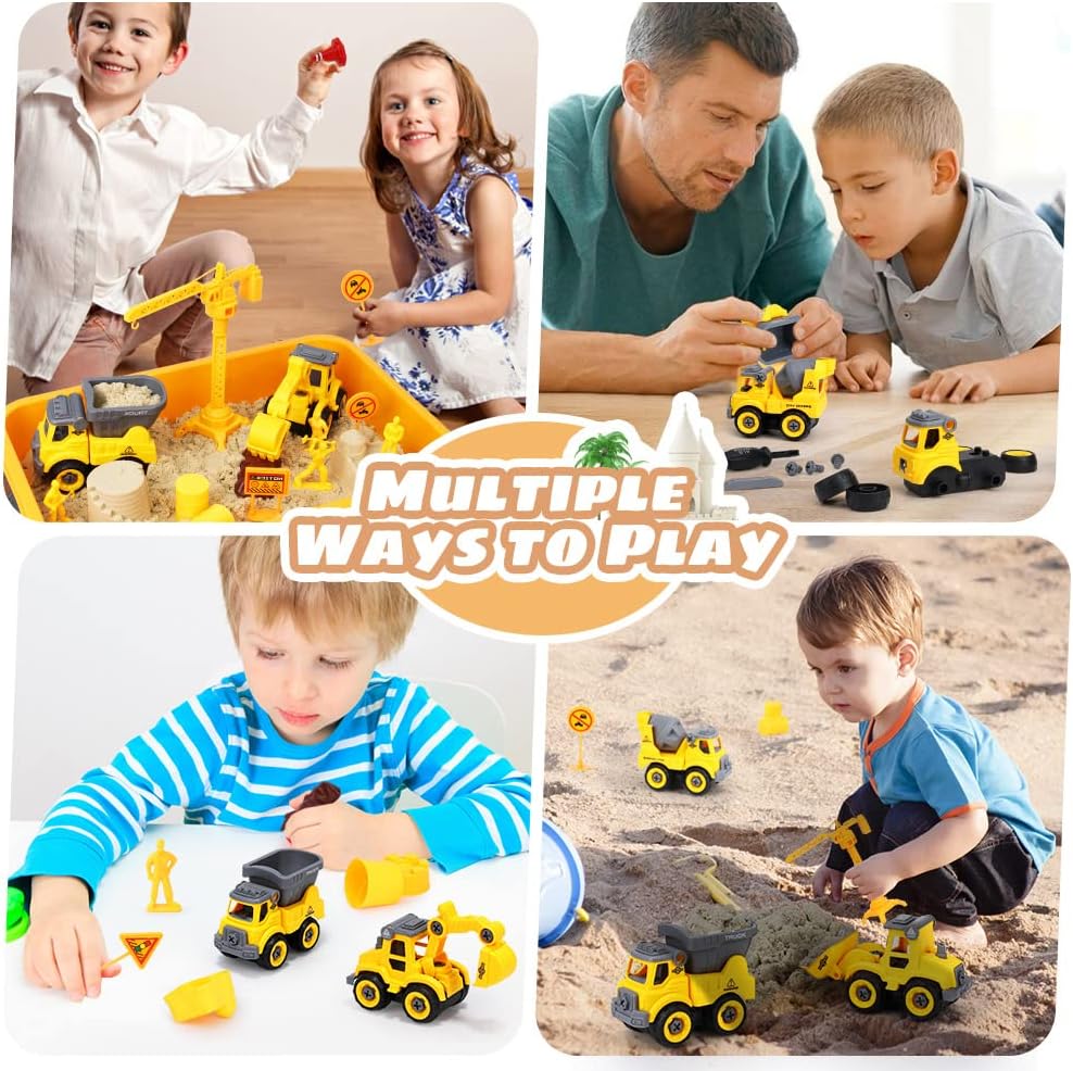 OENUX Play Sand Construction Set, Beach Building Castle Kit w/ 2.2lbs Play Sand, 4 Take Apart