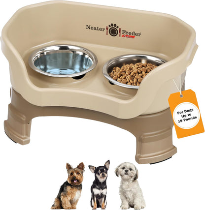 Neater Feeder Deluxe Mess Proof Dog Bowls Elevated for Small Breeds – Made in USA – No Spill Raised